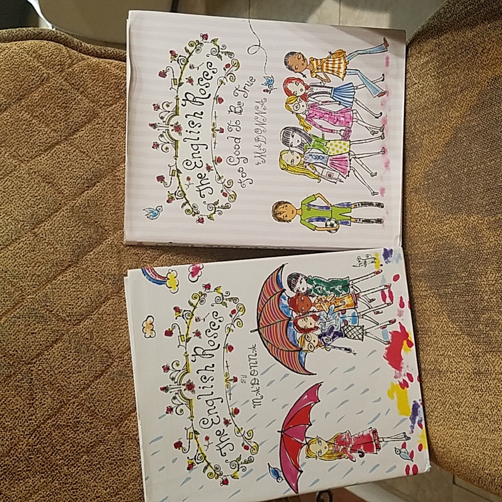 Lot of 2 Madonna Children’s Books English Roses Rose TooGood To Be True  Hardcvr